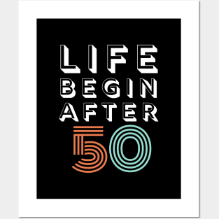 Life Begin After 50 Funny Birthday 50 Gift Posters and Art